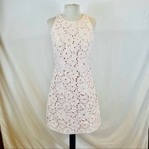 Kate Spade floral cutwork a line Lace Mini dress Size 4 Light Pink